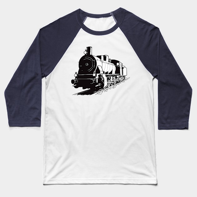 Drawing of the old locomotive Baseball T-Shirt by StefanAlfonso